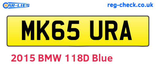 MK65URA are the vehicle registration plates.