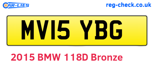 MV15YBG are the vehicle registration plates.
