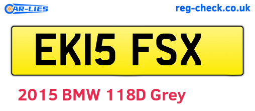 EK15FSX are the vehicle registration plates.