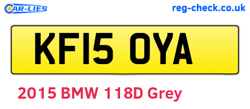 KF15OYA are the vehicle registration plates.