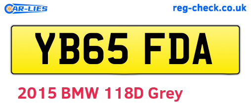 YB65FDA are the vehicle registration plates.