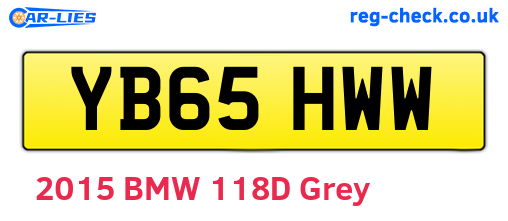 YB65HWW are the vehicle registration plates.