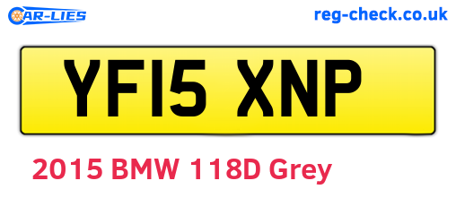 YF15XNP are the vehicle registration plates.