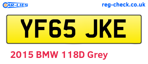 YF65JKE are the vehicle registration plates.