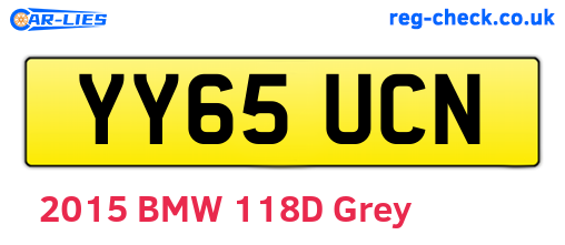 YY65UCN are the vehicle registration plates.