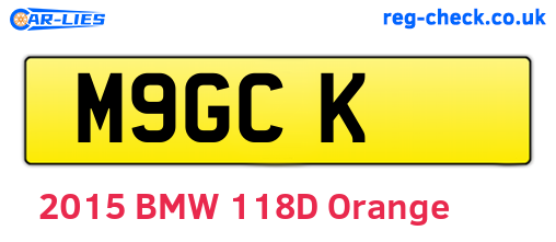 M9GCK are the vehicle registration plates.
