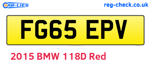 FG65EPV are the vehicle registration plates.