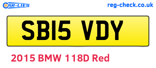 SB15VDY are the vehicle registration plates.