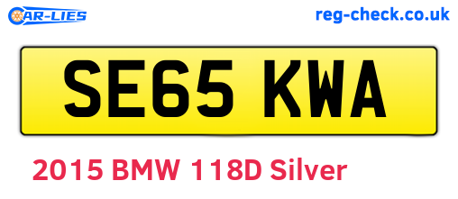 SE65KWA are the vehicle registration plates.