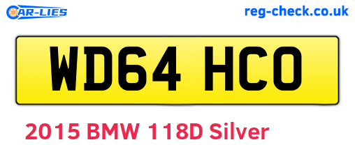 WD64HCO are the vehicle registration plates.