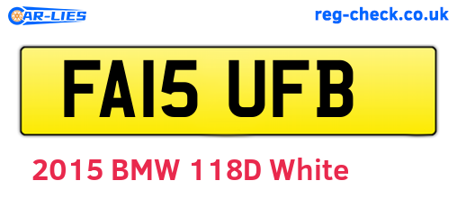 FA15UFB are the vehicle registration plates.