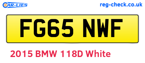 FG65NWF are the vehicle registration plates.