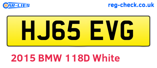HJ65EVG are the vehicle registration plates.