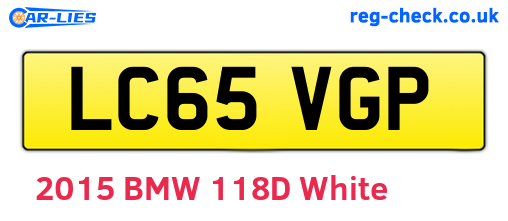 LC65VGP are the vehicle registration plates.