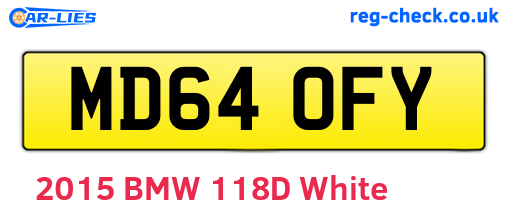 MD64OFY are the vehicle registration plates.