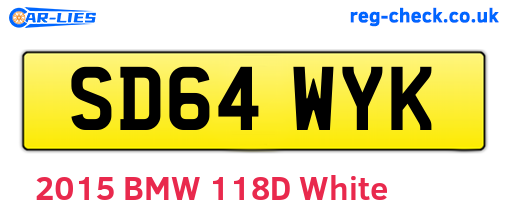 SD64WYK are the vehicle registration plates.