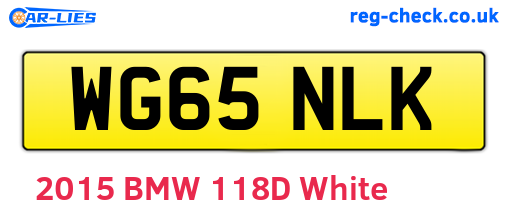 WG65NLK are the vehicle registration plates.
