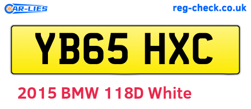 YB65HXC are the vehicle registration plates.