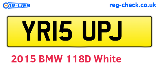 YR15UPJ are the vehicle registration plates.
