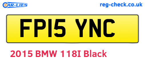 FP15YNC are the vehicle registration plates.
