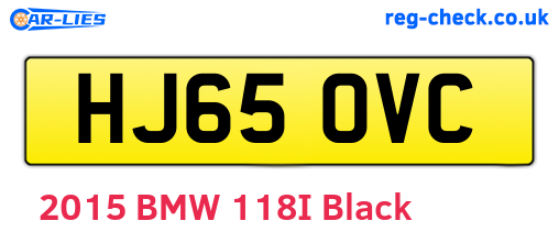 HJ65OVC are the vehicle registration plates.
