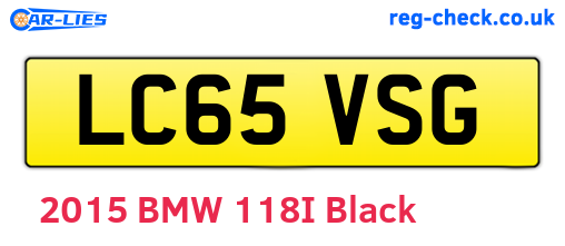 LC65VSG are the vehicle registration plates.