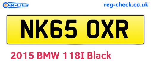 NK65OXR are the vehicle registration plates.