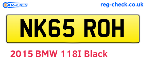 NK65ROH are the vehicle registration plates.