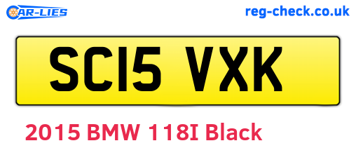 SC15VXK are the vehicle registration plates.