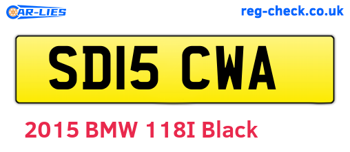SD15CWA are the vehicle registration plates.