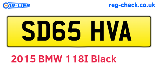 SD65HVA are the vehicle registration plates.