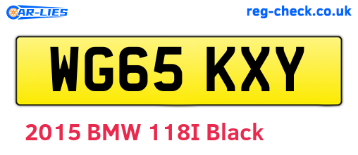 WG65KXY are the vehicle registration plates.