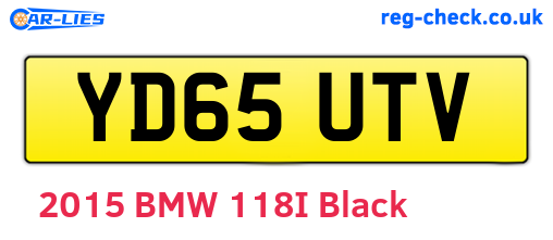 YD65UTV are the vehicle registration plates.