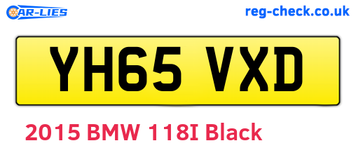 YH65VXD are the vehicle registration plates.