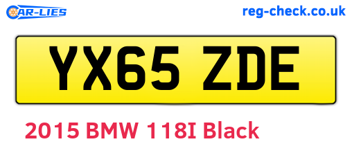 YX65ZDE are the vehicle registration plates.