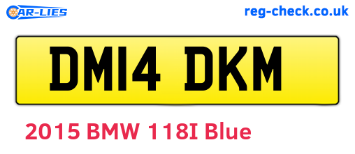 DM14DKM are the vehicle registration plates.