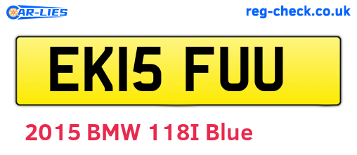 EK15FUU are the vehicle registration plates.