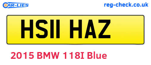 HS11HAZ are the vehicle registration plates.