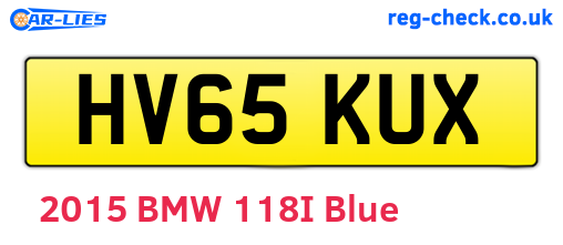 HV65KUX are the vehicle registration plates.