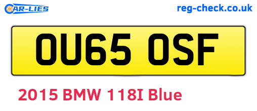 OU65OSF are the vehicle registration plates.
