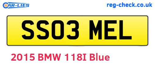 SS03MEL are the vehicle registration plates.