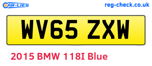 WV65ZXW are the vehicle registration plates.