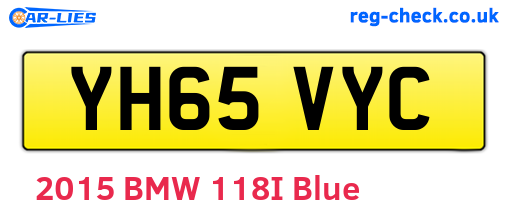 YH65VYC are the vehicle registration plates.