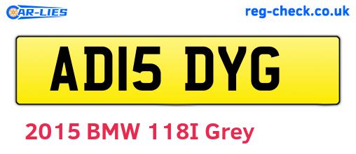 AD15DYG are the vehicle registration plates.