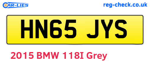 HN65JYS are the vehicle registration plates.