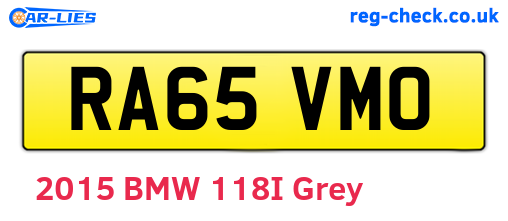 RA65VMO are the vehicle registration plates.