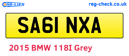 SA61NXA are the vehicle registration plates.