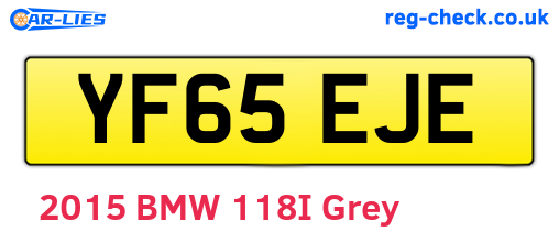 YF65EJE are the vehicle registration plates.