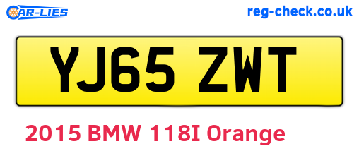 YJ65ZWT are the vehicle registration plates.