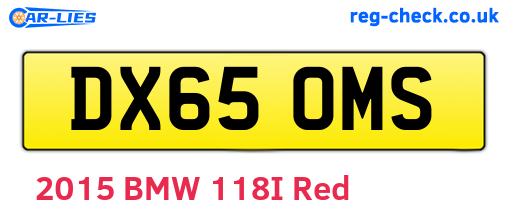 DX65OMS are the vehicle registration plates.